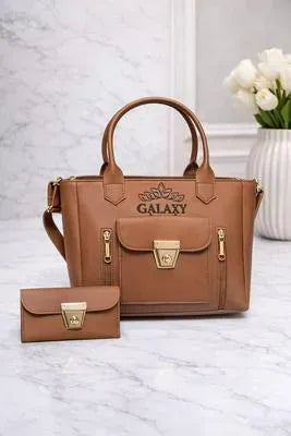 Galaxy Luxury Women’s Leather Handbag Set 👜✨ | Designer Tote Bag with Matching