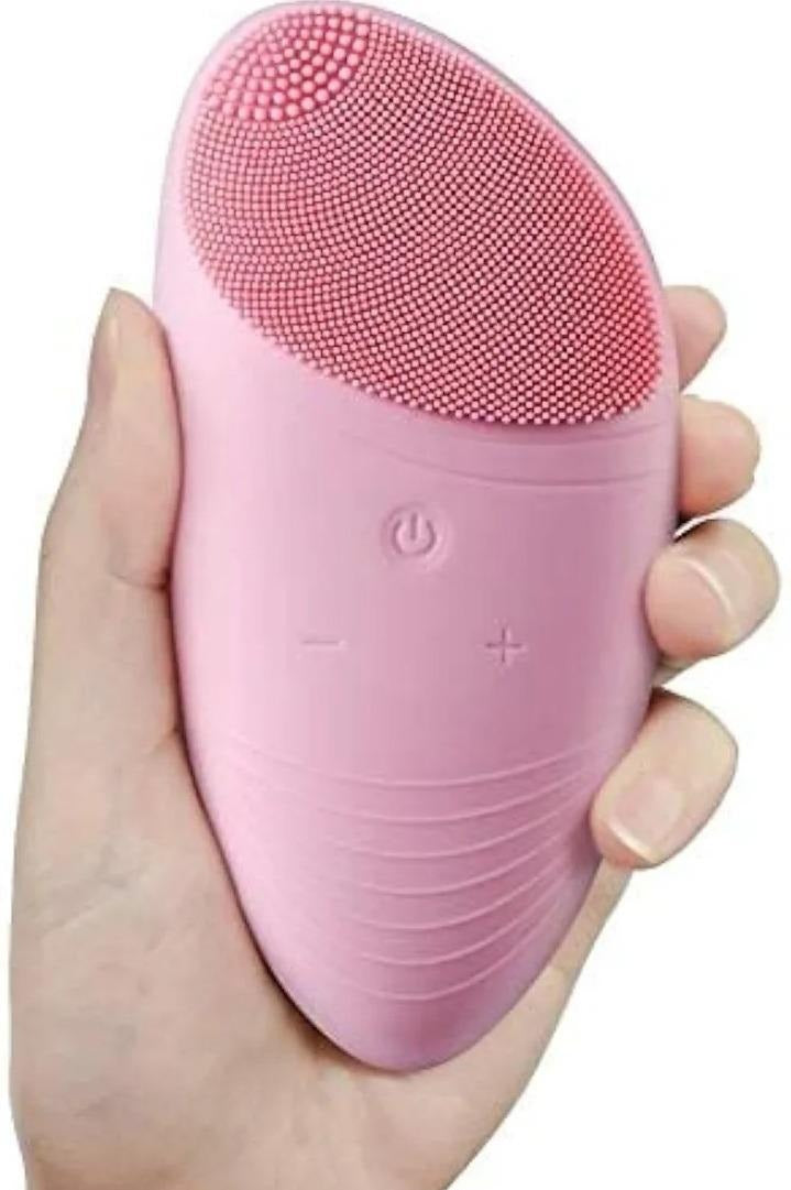 Rechargeable Waterproof Facial Cleansing Brush – Silicone Face Scrubber & Deep Pore Cleanser (Pink) 💖✨
